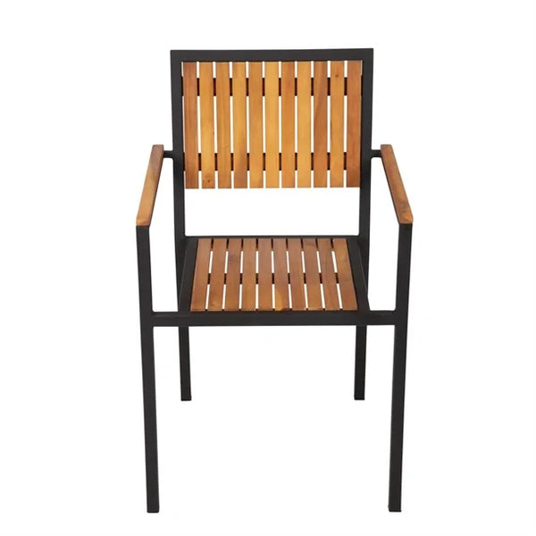 Bolero DS151 - Four Steel & Acacia Armchairs