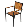 Bolero DS151 - Four Steel & Acacia Armchairs