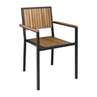 Bolero DS151 - Four Steel & Acacia Armchairs