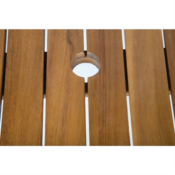 Bolero DS152 - Steel & Acacia Square Table 800mm