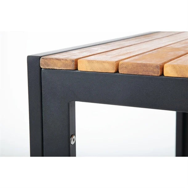 Bolero DS152 - Steel & Acacia Square Table 800mm