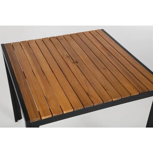 Bolero DS152 - Steel & Acacia Square Table 800mm