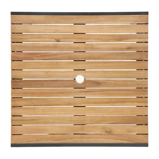 Bolero DS152 - Steel & Acacia Square Table 800mm