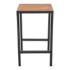 Bolero DS155 - Steel & Acacia Square Bar Table 600mm