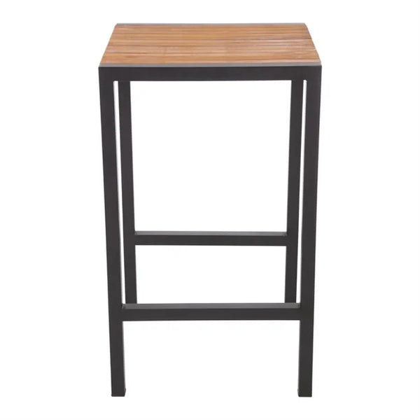 Bolero DS155 - Steel & Acacia Square Bar Table 600mm