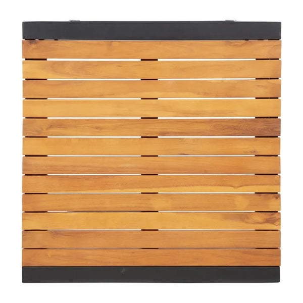 Bolero DS155 - Steel & Acacia Square Bar Table 600mm