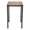 Bolero DS155 - Steel & Acacia Square Bar Table 600mm