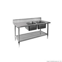 Modular Systems DSB7-2400R/A - Double Right Sink Bench