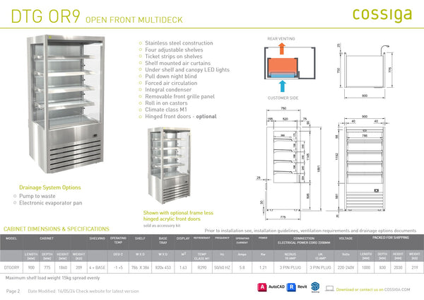 Cossiga DTGOR9 - Open Front Multideck