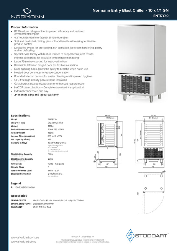 Normann ENTRY.10 - Free Standing Blast Chiller