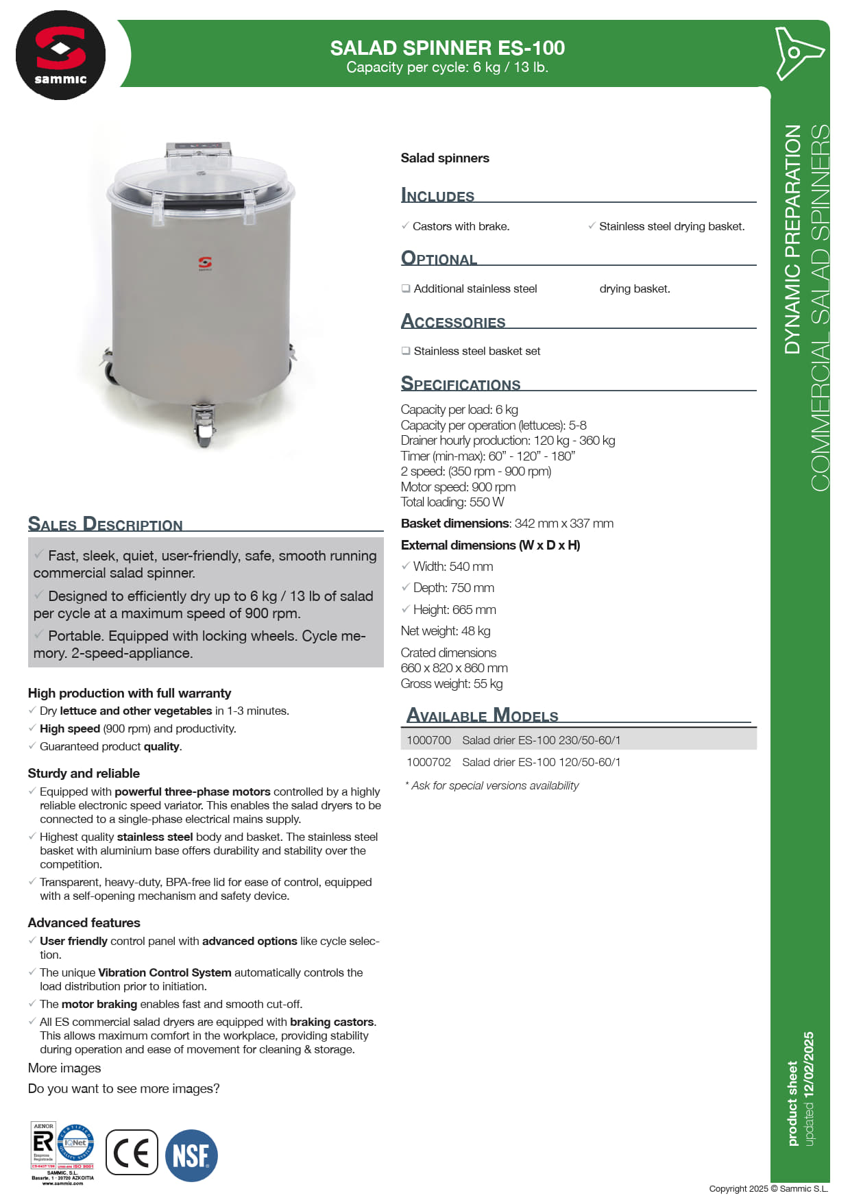 Sammic ES200 - Salad Dryer