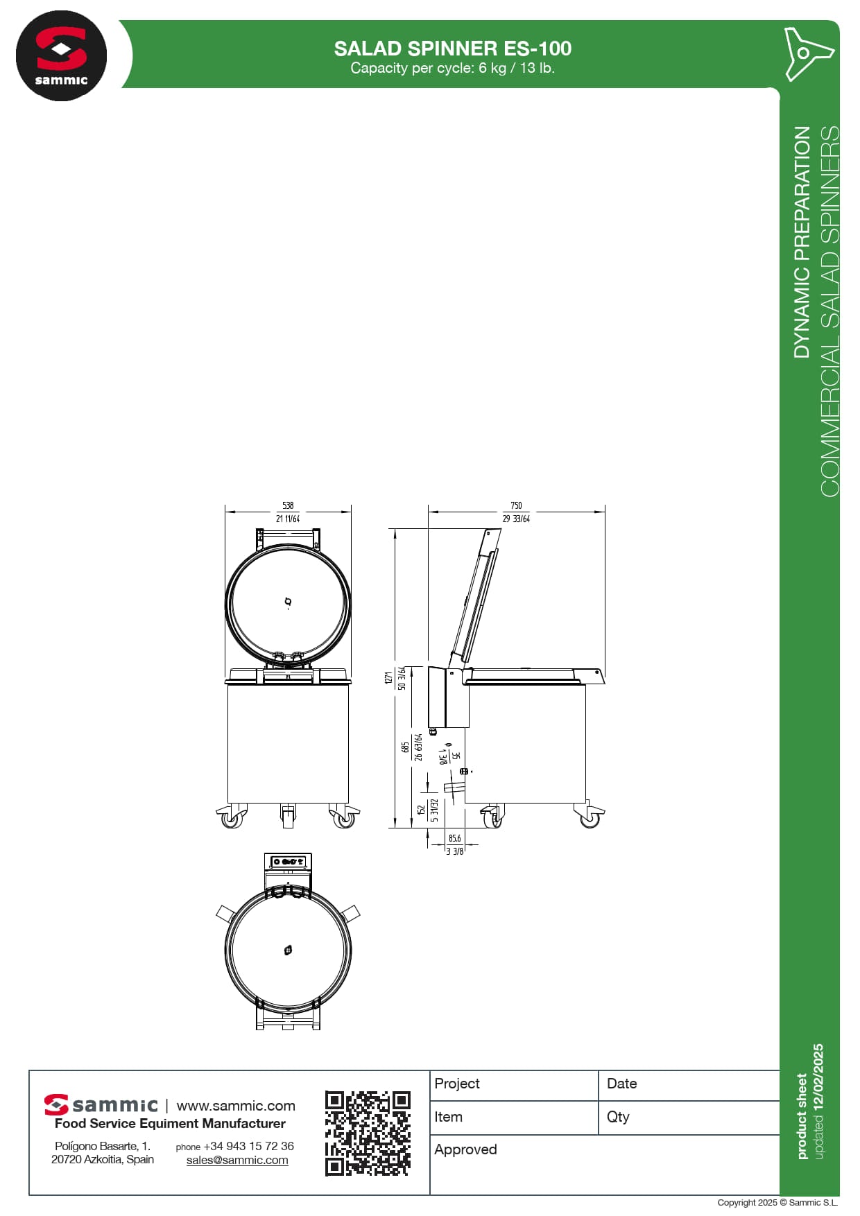 Sammic ES100 - Salad Dryer
