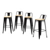 Bolero FB623 - Four Bistro High Stools With Backrest