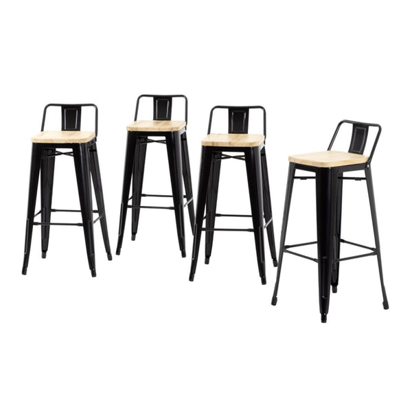 Bolero FB623 - Four Bistro High Stools With Backrest