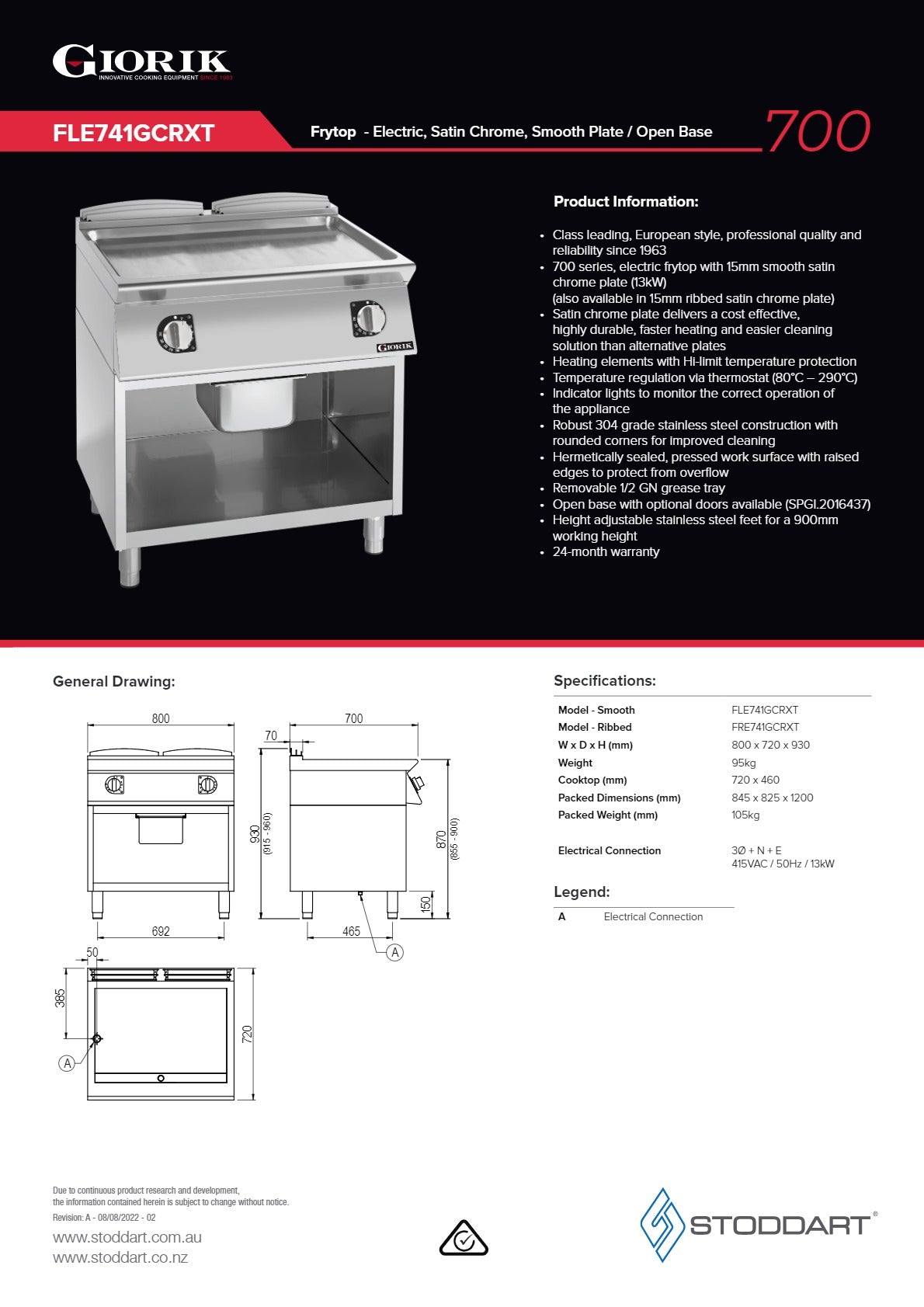 Giorik FLE741GCRXT - Griddle