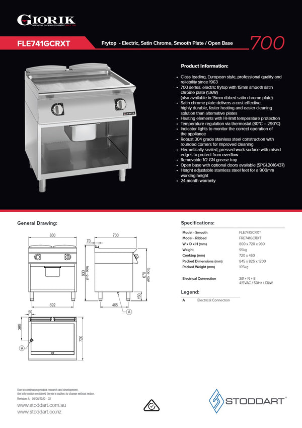 Giorik FLE741GCRXT - Griddle