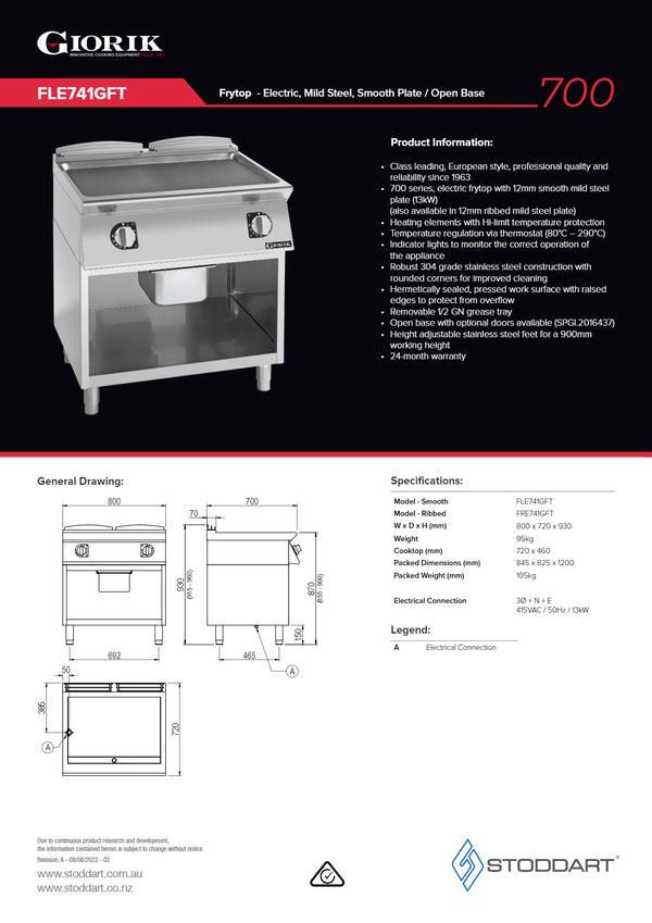 Giorik FLE741GFT - Griddle