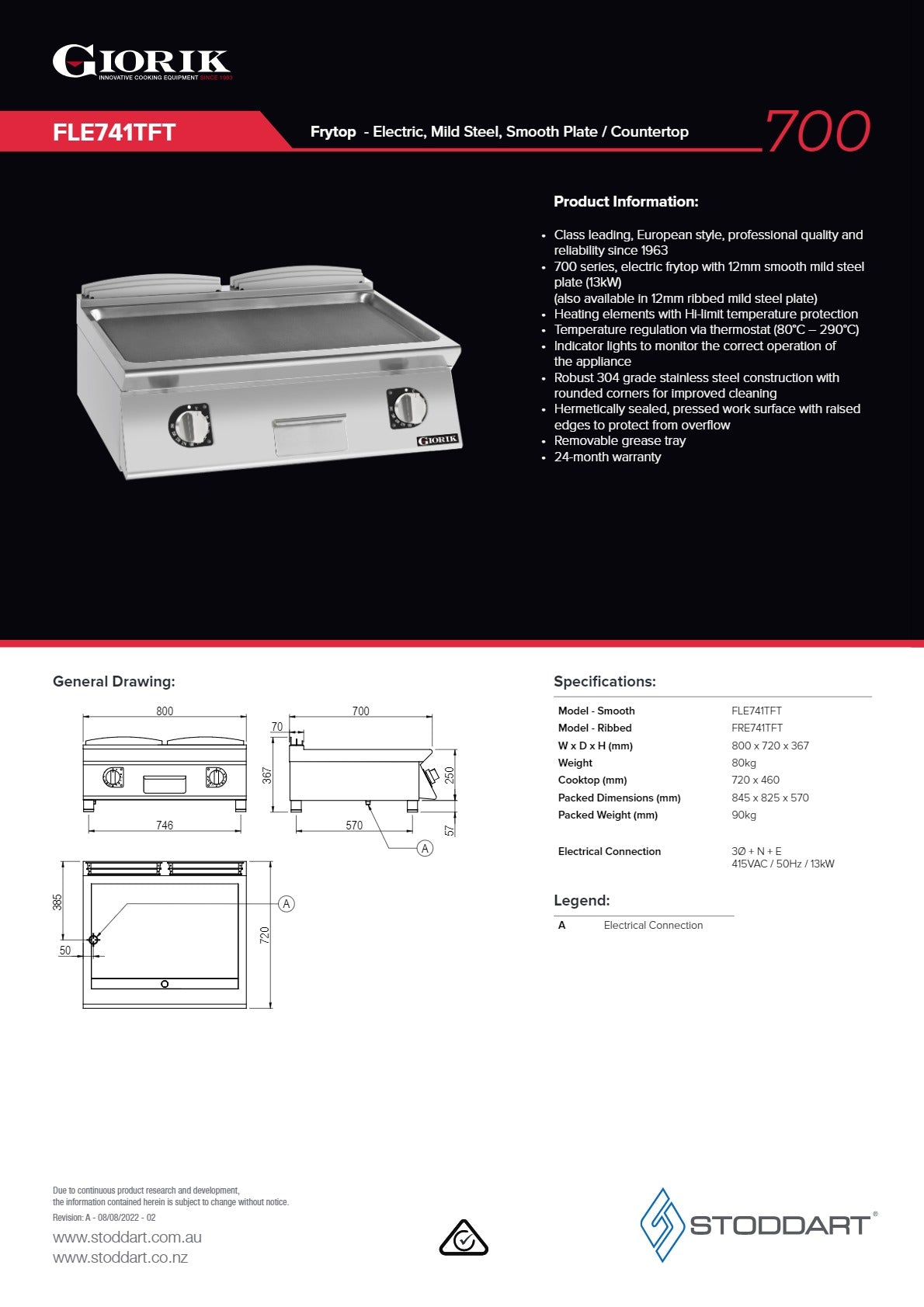 Giorik FLE741TFT - Griddle