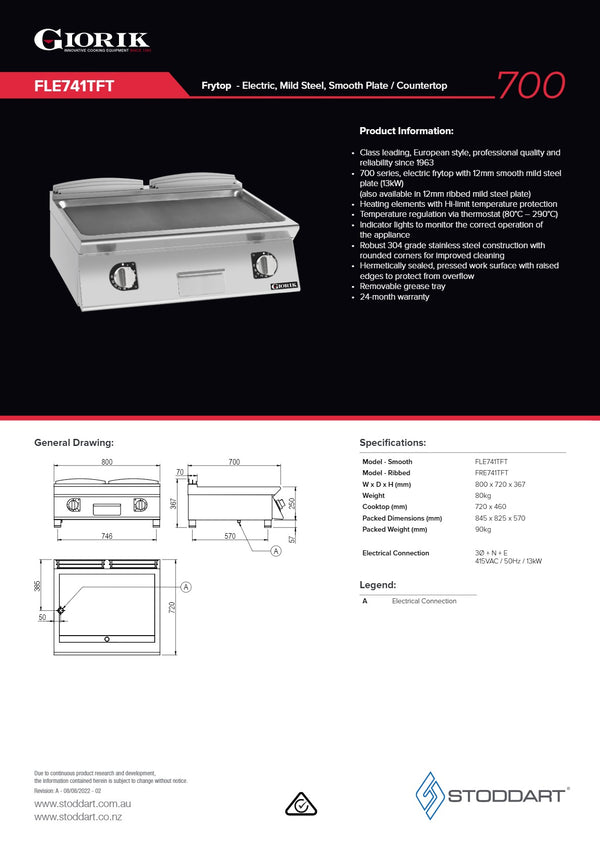 Giorik FLE741TFT - Griddle