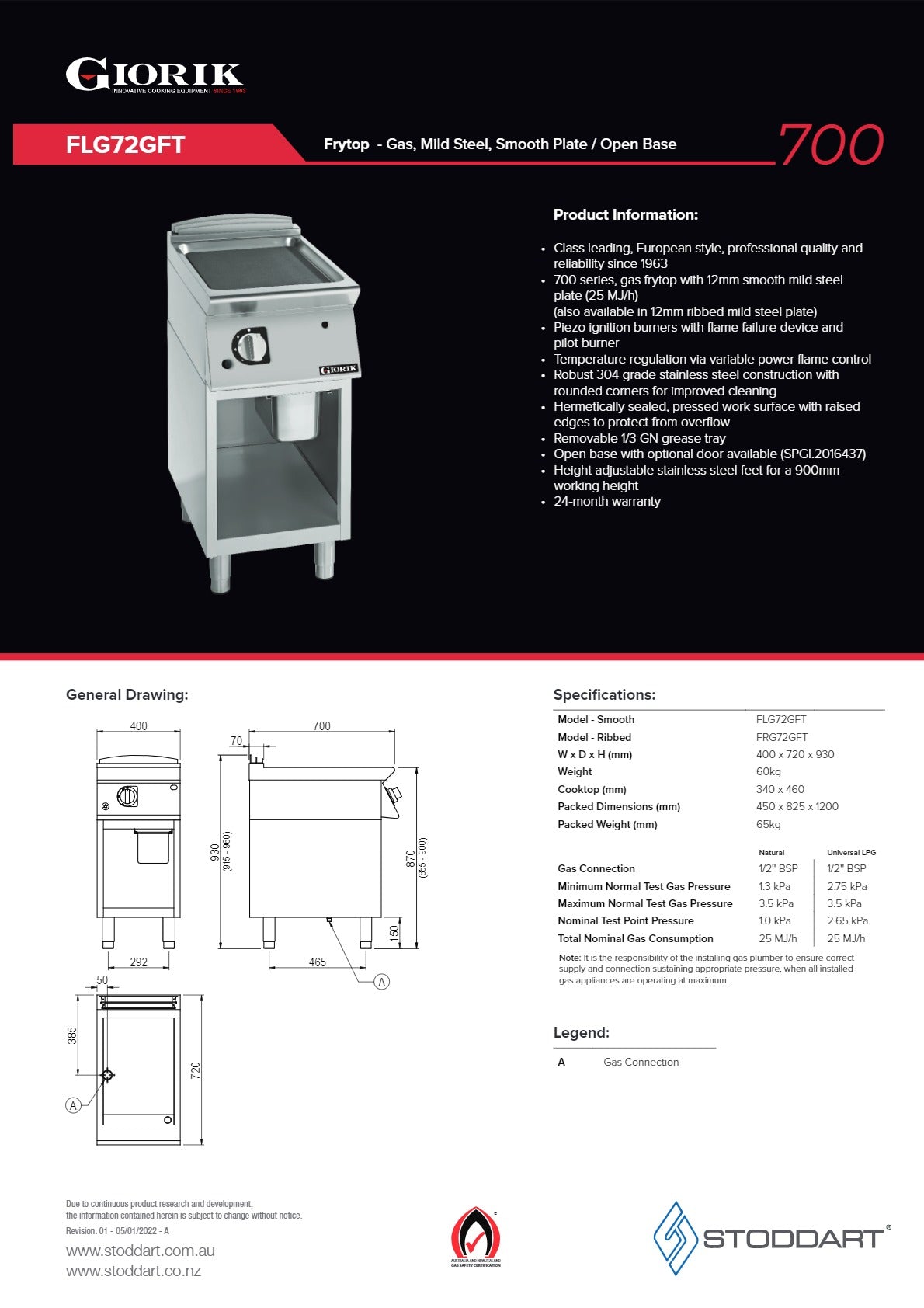 Giorik FLG72GFT - Griddle