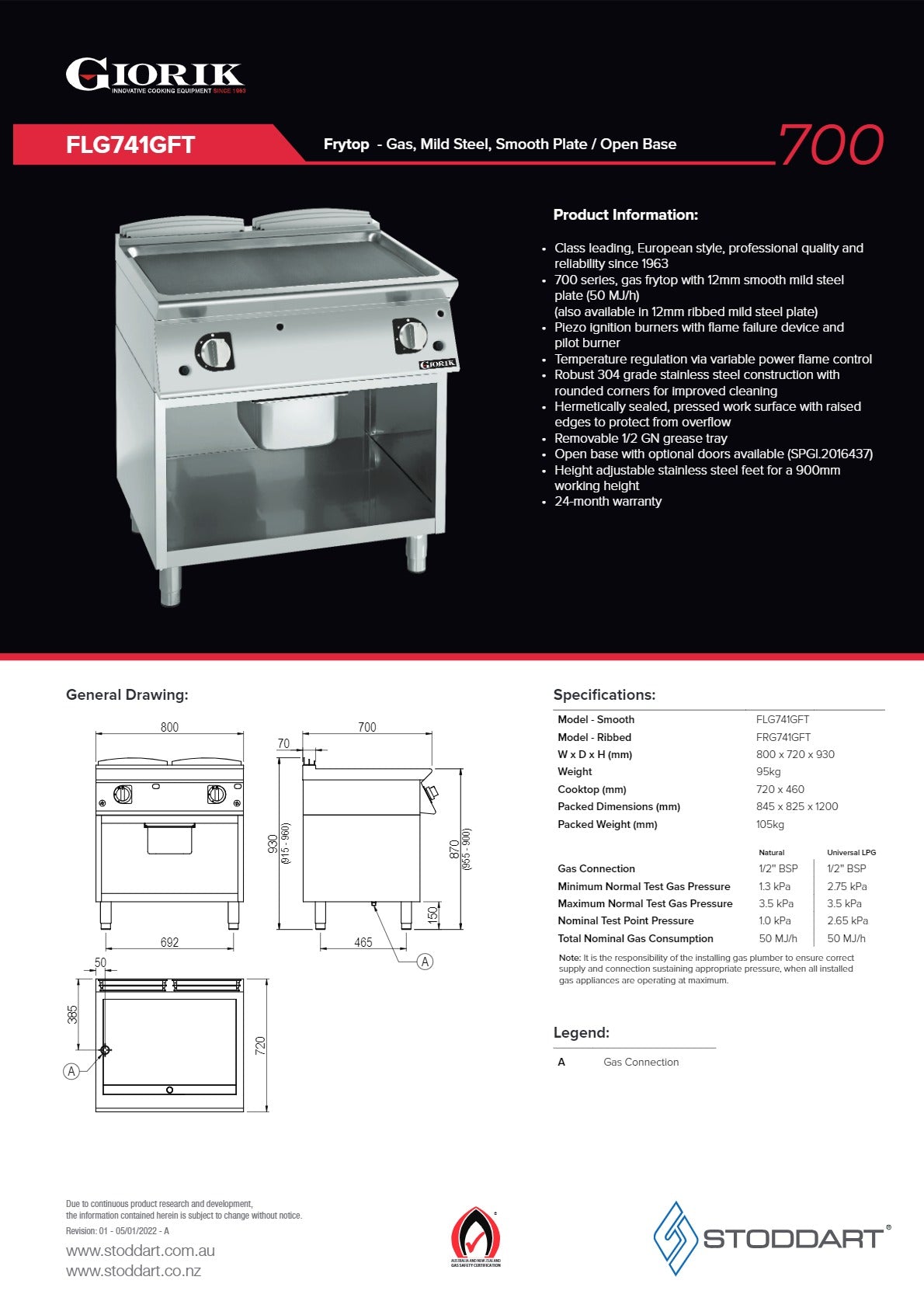 Giorik FLG741GFT - Griddle