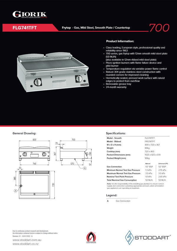 Giorik FLG741TFT - Griddle