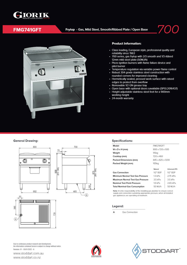 Giorik FMG741GFT - Griddle