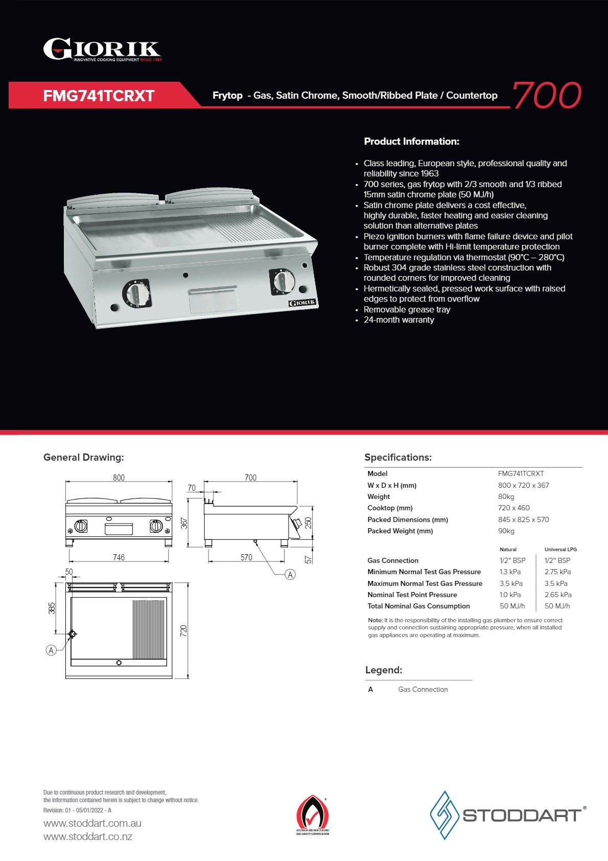 Giorik FMG741TCRXT - Griddle