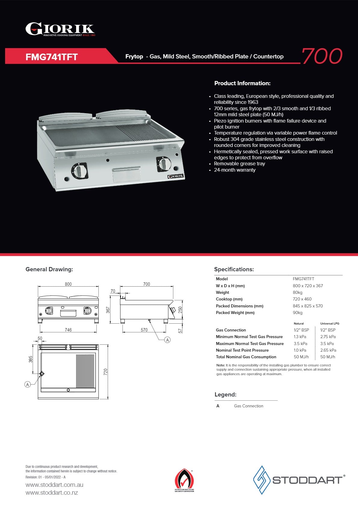 Giorik FMG741TFT - Griddle