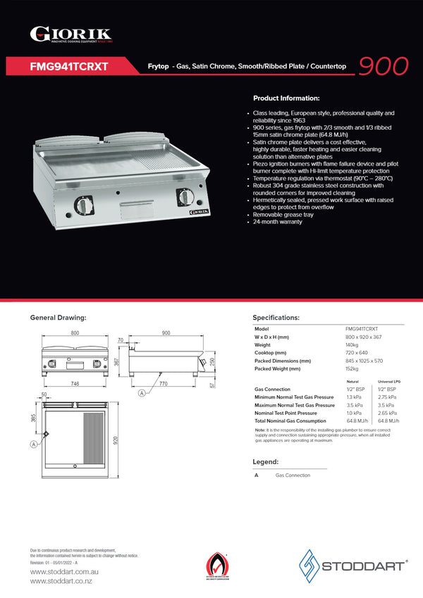 Giorik FMG941TCRXT - Griddle