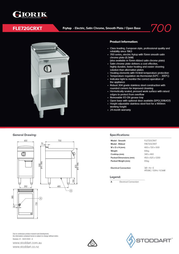 Giorik FRE72GCRXT - Griddle
