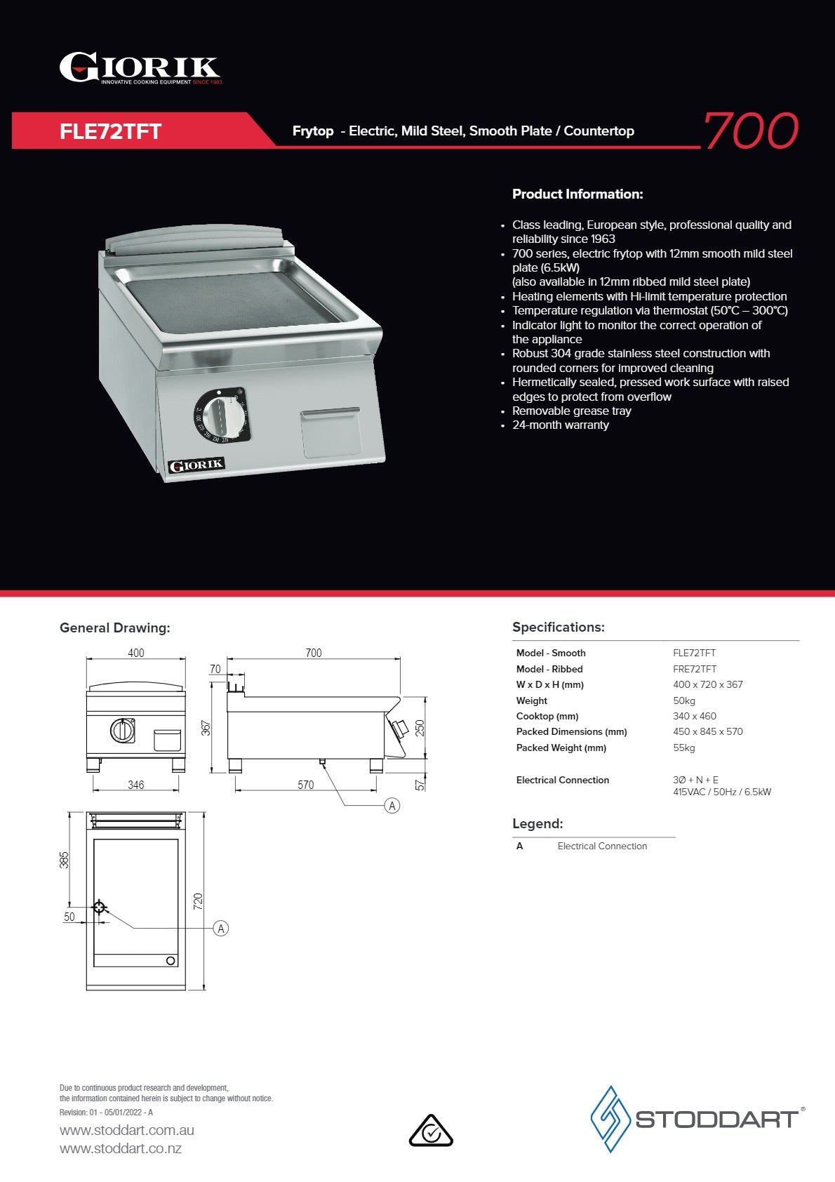 Giorik FRE72TFT - Griddle