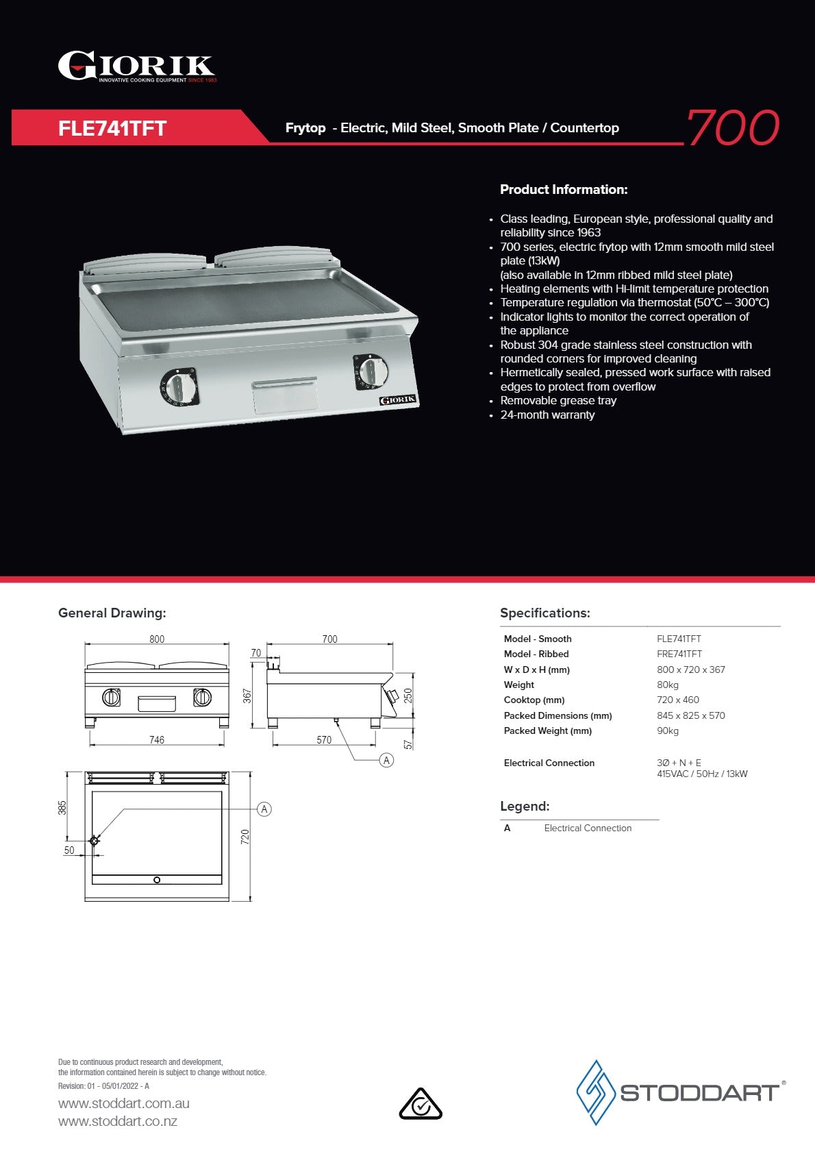 Giorik FRE741TFT - Griddle