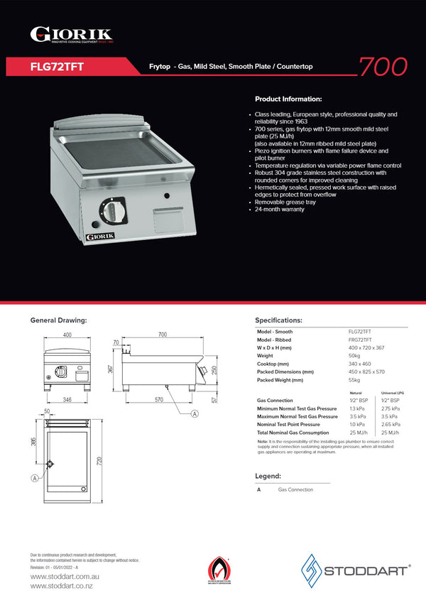 Giorik FRG72TFT - Griddle
