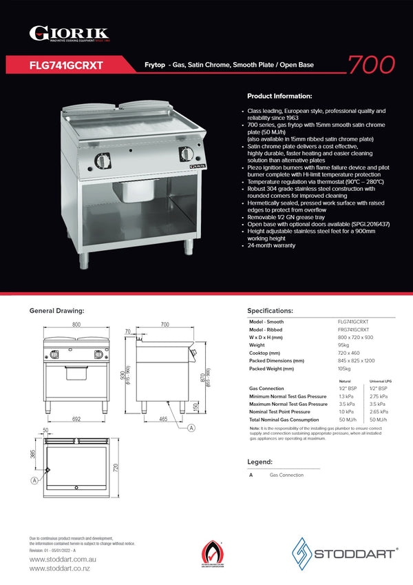 Giorik FRG741GCRXT - Griddle