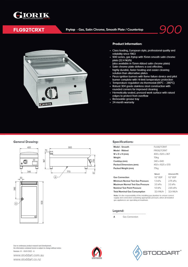 Giorik FRG92TCRXT - Griddle