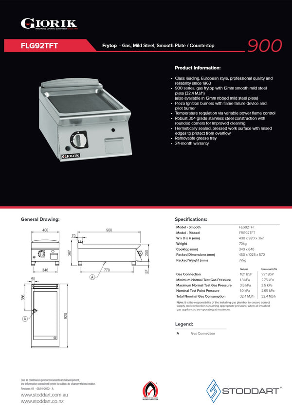 Giorik FRG92TFT - Griddle