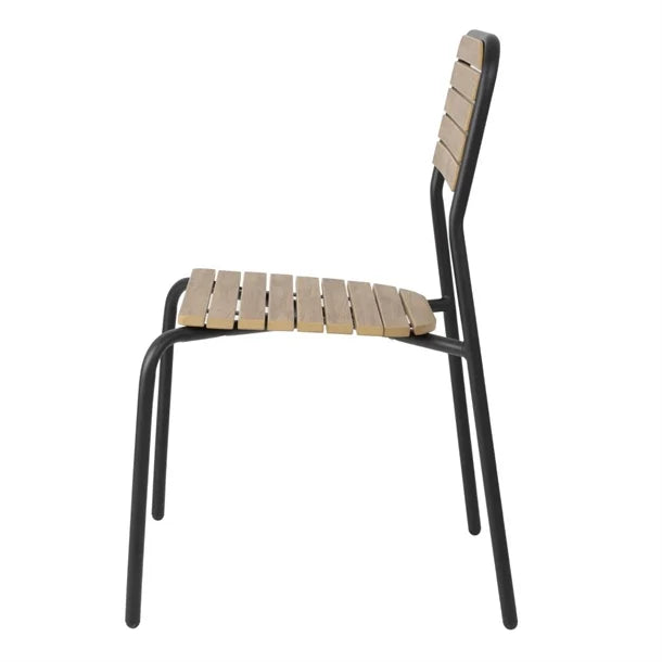 Bolero FU537 - Four Santorini Wood Effect Outdoor Chairs