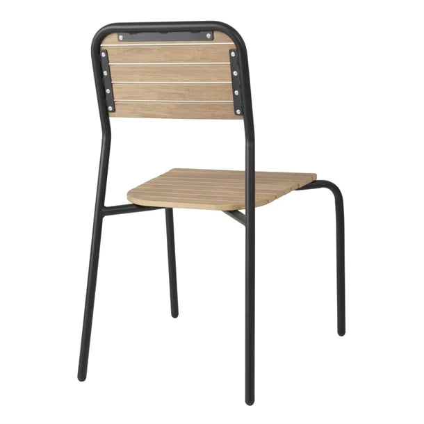 Bolero FU537 - Four Santorini Wood Effect Outdoor Chairs
