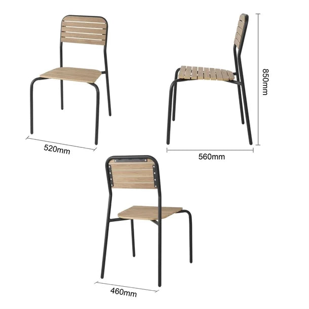 Bolero FU537 - Four Santorini Wood Effect Outdoor Chairs