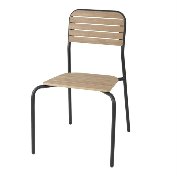 Bolero FU537 - Four Santorini Wood Effect Outdoor Chairs