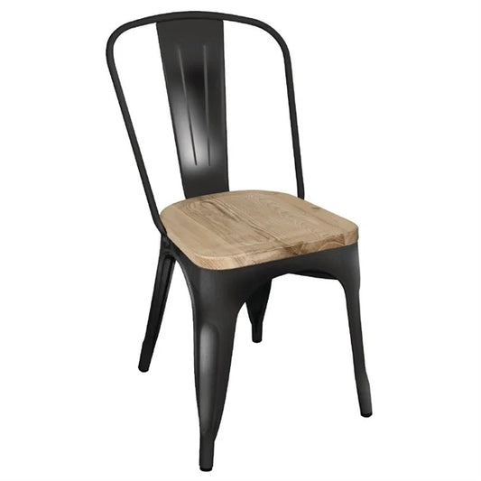 Bolero GG707 - Four Steel Dining Side Chairs With Wooden Seat Pads