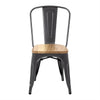 Bolero GG708 - Four Steel Dining Side Chairs with Wooden Seat Pads