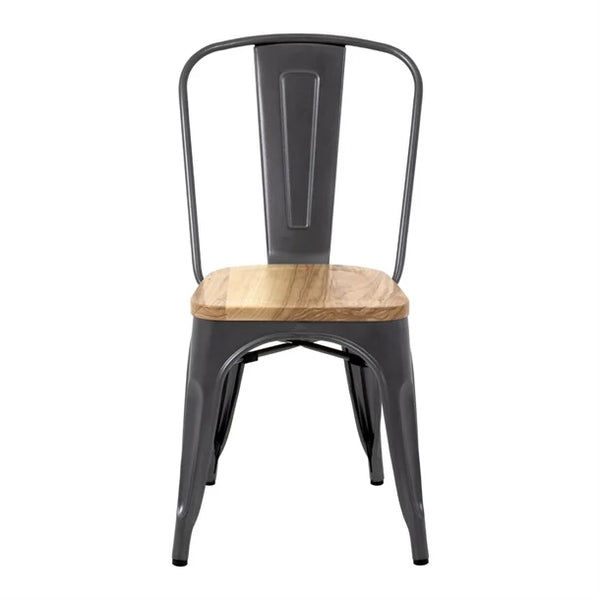 Bolero GG708 - Four Steel Dining Side Chairs with Wooden Seat Pads