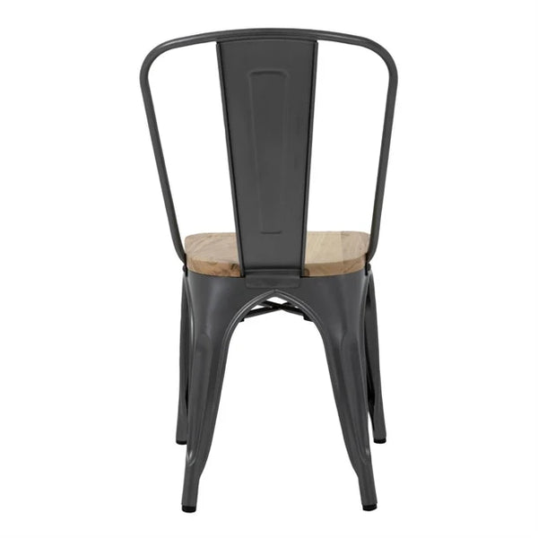 Bolero GG708 - Four Steel Dining Side Chairs with Wooden Seat Pads
