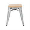 Bolero GM634 - Four Bistro Low Stools with Wooden Seat Pads