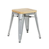 Bolero GM634 - Four Bistro Low Stools with Wooden Seat Pads