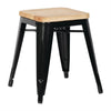 Bolero GM635 - Four Bistro Low Stools with Wooden Seat Pads