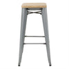 Bolero GM638 - Four Bistro High Stools with Wooden Seat Pads