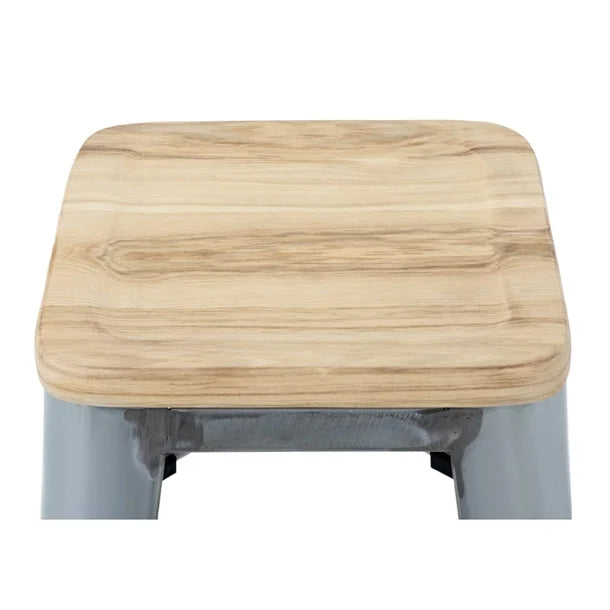 Bolero GM638 - Four Bistro High Stools with Wooden Seat Pads